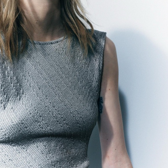 ZARA Sparkly Draped Dress - Picture 5 of 9